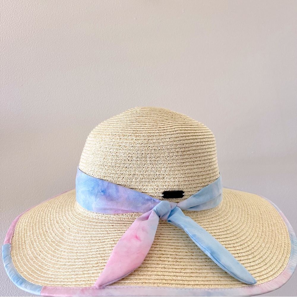 Host Pick 🩷 UPF50+ Beach Hat Sun n’ Sand Headwear -Tie Dye - Ribbon -